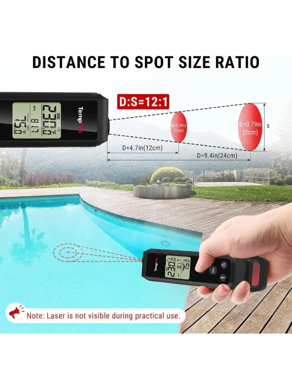 2-in-1 Instant Read Cooking Thermometer - Infrared & Meat Probe, Non-Contact
